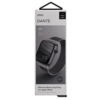 Pasek UNIQ Dante Apple Watch Series 4/5/6/7/SE 40/41mm Stainless Steel grafitowy/graphite