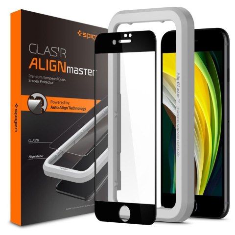 Szkło hartowane iPhone SE 2022/2020/8/7 Spigen GLAS.tR AlignMaster Black