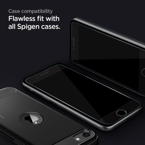 Szkło hartowane iPhone SE 2022/2020/8/7 Spigen GLAS.tR AlignMaster Black