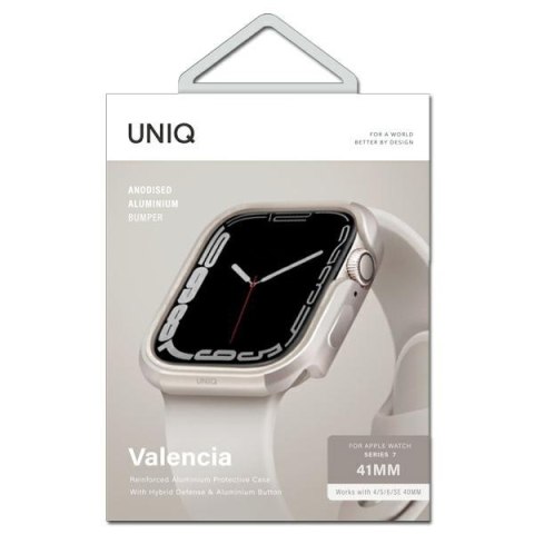 Etui UNIQ Valencia Apple Watch 4/5/6/7/SE 40/41mm starlight