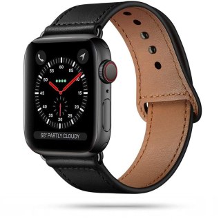 Pasek Tech-Protect Leatherfit Apple Watch 4/5/6/7/SE/8/9/Ultra 44/45/49mm Black