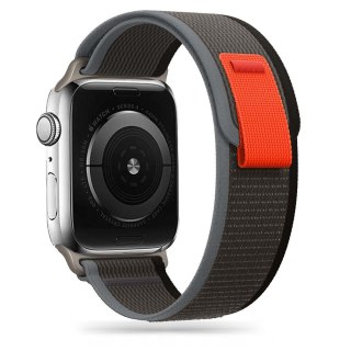 Pasek Tech-Protect Nylon Apple Watch 4/5/6/7/SE/8/9/Ultra 44/45/49mm Black/Orange