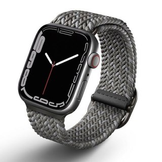 Pasek UNIQ Aspen Apple Watch 4/5/6/7/SE/8/9/Ultra 44/45/49mm Braided DE szary/pebble grey