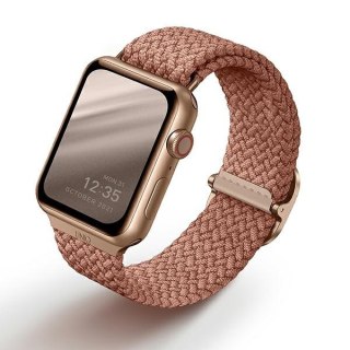 Pasek UNIQ Aspen Apple Watch 4/5/6/7/SE/8/9/Ultra 44/45/49mm Braided różowy/grapefruit pink