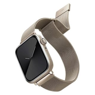 Pasek UNIQ Dante Apple Watch 4/5/6/7/SE/8/9 40/41mm Stainless Steel starlight