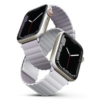 Pasek UNIQ Revix Apple Watch 4/5/6/7/8/SE/SE2 40/41mm Reversible Magnetic lilak-biały/lilac-white