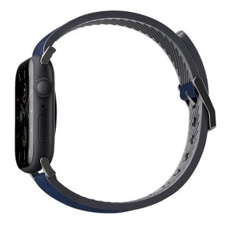 Pasek UNIQ Straden Apple Watch 4/5/6/7/SE/8/9/Ultra 44/45/49mm Leather Hybrid Strap niebieski/blue