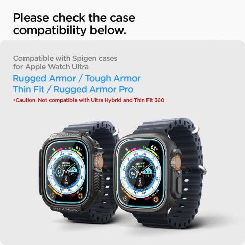 Szkło hartowane Spigen GLAS.tR ez Fit Apple Watch Ultra 49mm Clear [2 PACK]