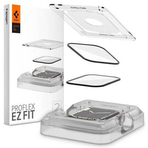 Szkło hybrydowe Spigen Proflex ez Fit Apple Watch 4/5/6/7/8/9/SE 44/45mm [2 PACK]