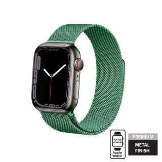 Bransoleta Crong Milano Steel Apple Watch 4/5/6/7/SE/8/9/Ultra 44/45/49mm (zielony)