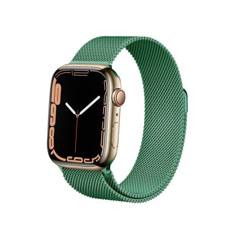 Bransoleta Crong Milano Steel Apple Watch 4/5/6/7/SE/8/9/Ultra 44/45/49mm (zielony)