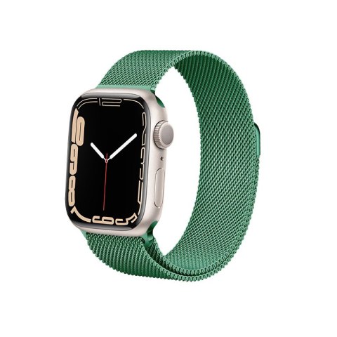 Bransoleta Crong Milano Steel Apple Watch 4/5/6/7/SE/8/9/Ultra 44/45/49mm (zielony)