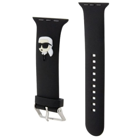 Pasek Karl Lagerfeld KLAWLSLKNK Apple Watch 4/5/6/7/SE/8/9/Ultra 44/45/49mm strap 3D Rubber Karl Head czarny/black