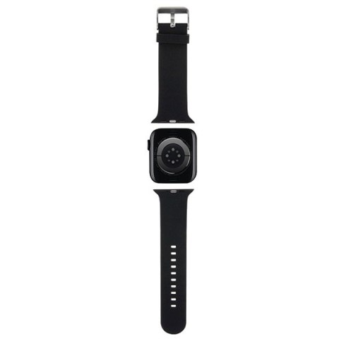 Pasek Karl Lagerfeld KLAWMSLKCNK Apple Watch 4/5/6/7/SE/8/9 40/41mm strap 3D Rubber Karl&Choupette Heads czarny/black