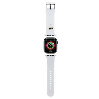 Pasek Karl Lagerfeld KLAWMSLKNH Apple Watch 4/5/6/7/SE/8/9 40/41mm strap 3D Rubber Karl Head biały/white