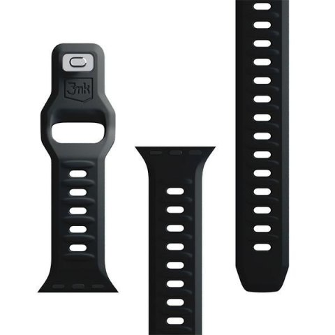 Pasek 3MK Silicone Watch Strap Apple Watch 4/5/6/7/SE/8/9 40/41mm czarny/black