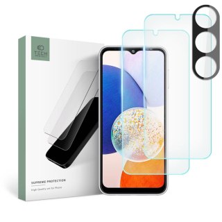 Szkło hartowane + na obiektywy aparatu Tech-Protect Supreme Set Samsung Galaxy A14 5G Clear [2+1 PACK]