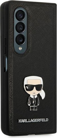 Etui Karl Lagerfeld KLHCZFD4IKMSBK Samsung Galaxy Z Fold 4 czarny/black book Saffiano Ikonik Metal