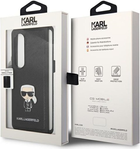 Etui na telefon Samsung Galaxy Z Fold 4 Karl Lagerfeld Saffiano Ikonik