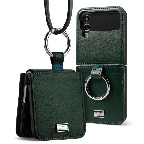 Etui na telefon Samsung Galaxy Z Flip 4 Ringke Signature Folio Dark Green