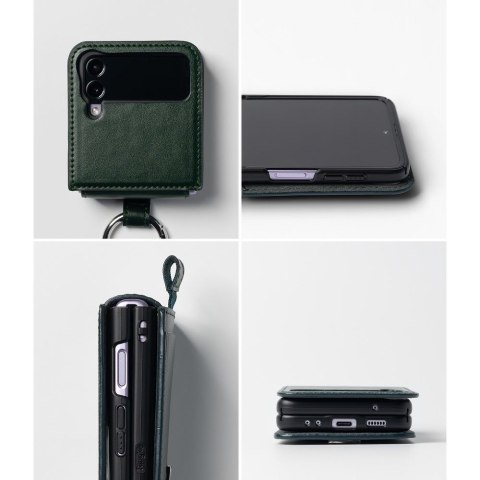 Etui na telefon Samsung Galaxy Z Flip 4 Ringke Signature Folio Dark Green