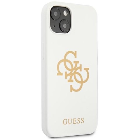 Etui na telefon iPhone 13 mini Guess białe hardcase silikonowe 4G