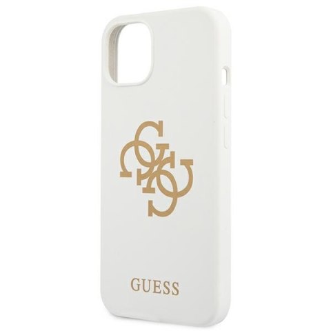 Etui na telefon iPhone 13 mini Guess białe hardcase silikonowe 4G