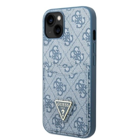 Etui na telefon iPhone 13 mini Guess niebieskie hardcase z slotem na karty