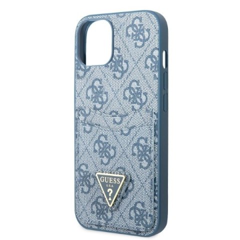 Etui na telefon iPhone 13 mini Guess niebieskie hardcase z slotem na karty