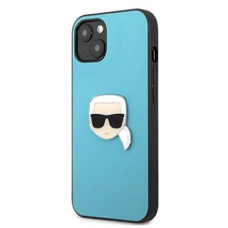 Etui na telefon iPhone 13 mini Karl Lagerfeld niebieskie Leather