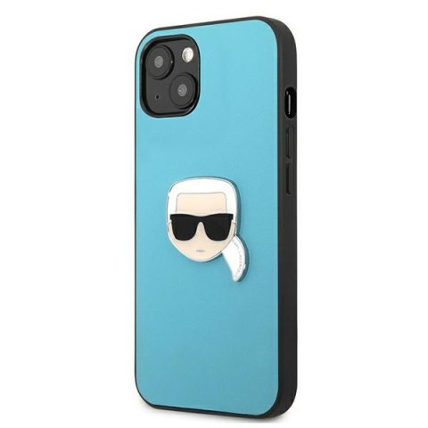 Etui na telefon iPhone 13 mini Karl Lagerfeld niebieskie Leather