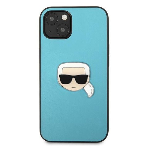 Etui na telefon iPhone 13 mini Karl Lagerfeld niebieskie Leather