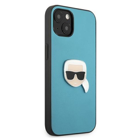 Etui na telefon iPhone 13 mini Karl Lagerfeld niebieskie Leather