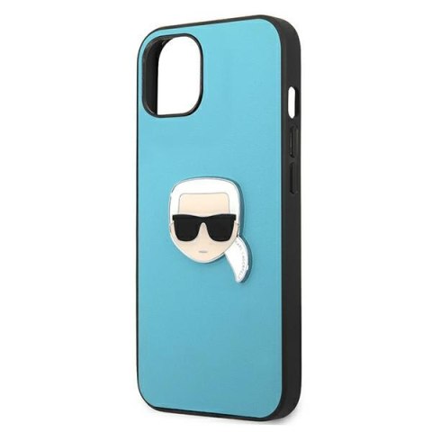 Etui na telefon iPhone 13 mini Karl Lagerfeld niebieskie Leather