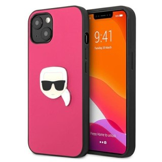 Etui na telefon iPhone 13 mini Karl Lagerfeld różowe Ikonik Leather