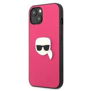 Etui na telefon iPhone 13 mini Karl Lagerfeld różowe Ikonik Leather