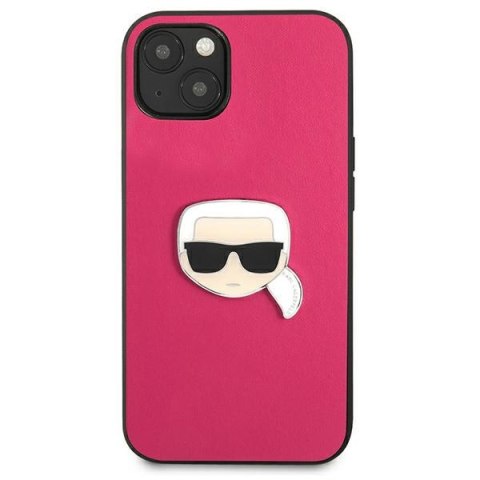 Etui na telefon iPhone 13 mini Karl Lagerfeld różowe Ikonik Leather