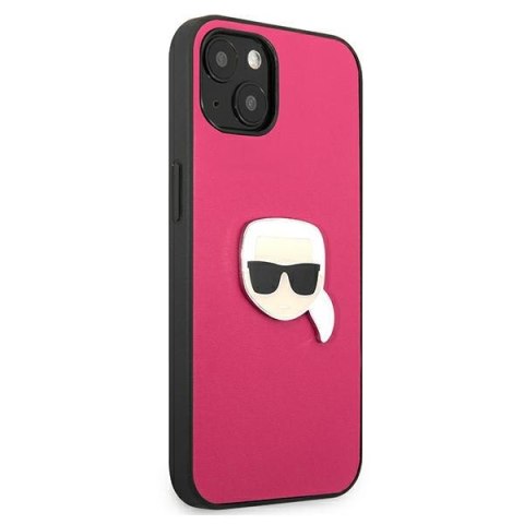 Etui na telefon iPhone 13 mini Karl Lagerfeld różowe Ikonik Leather