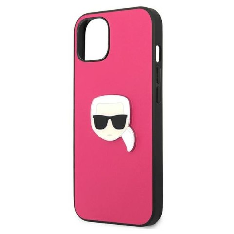 Etui na telefon iPhone 13 mini Karl Lagerfeld różowe Ikonik Leather