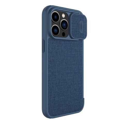 Etui na telefon iPhone 14 Pro Nillkin Qin Cloth Pro niebieskie