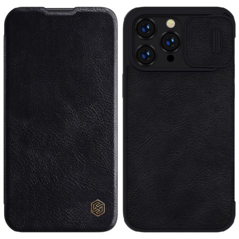 Etui na telefon iPhone 14 Pro Max Nillkin Qin Leather Pro czarny