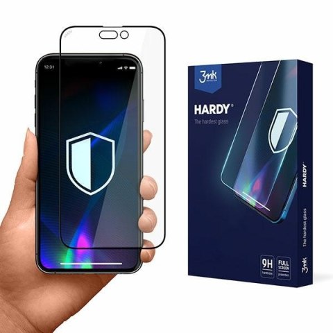 Szkło hartowane iPhone 14 Pro 3MK Hardy czarny - Ochrona ekranu 9H