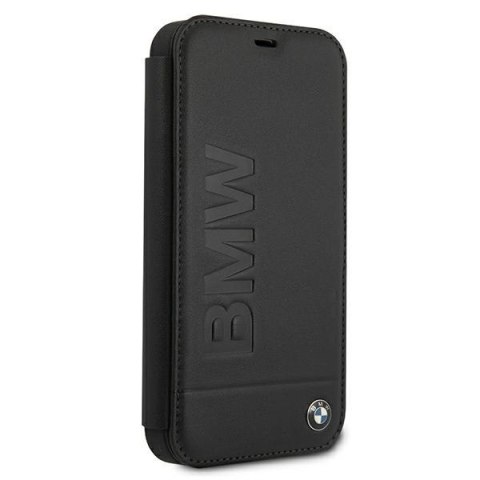 Etui na telefon iPhone 12 mini BMW czarne book Signature - eleganckie