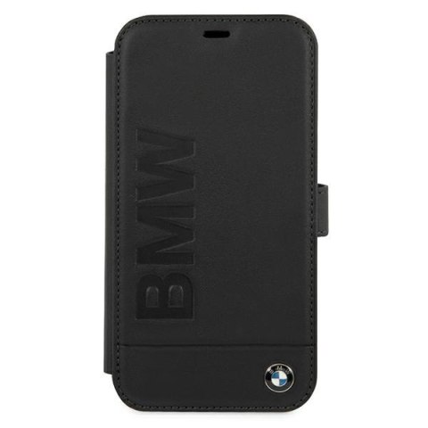 Etui na telefon iPhone 12 mini BMW czarne book Signature - eleganckie