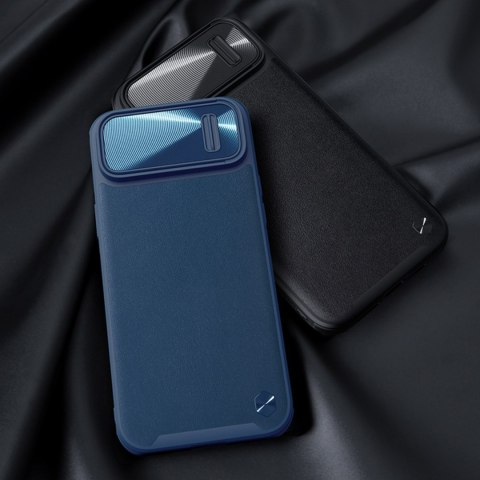 Etui na telefon iPhone 14 Nillkin CamShield Leather S niebieskie