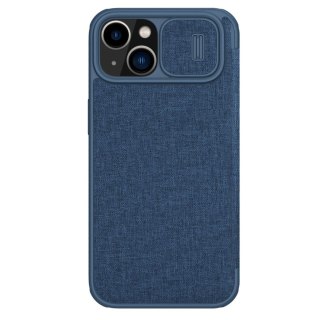 Etui na telefon iPhone 14 Nillkin Qin Cloth Pro niebieski - eleganckie i trwałe