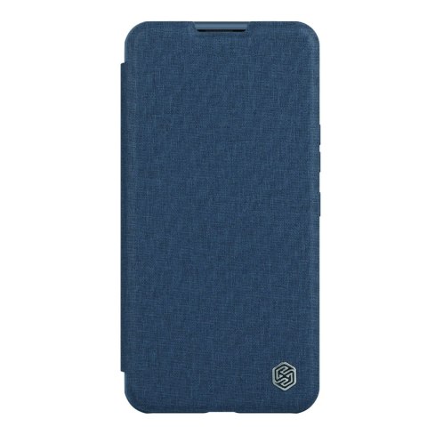 Etui na telefon iPhone 14 Nillkin Qin Cloth Pro niebieski - eleganckie i trwałe