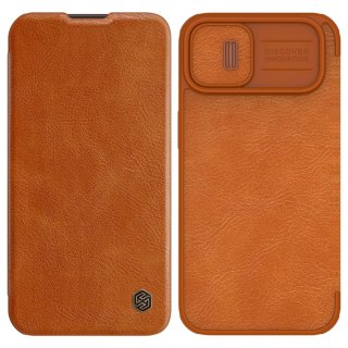 Etui na telefon iPhone 14 Plus / 15 Plus Nillkin Qin Leather Pro brązowy