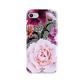 Etui iPhone SE 2022/SE 2020/8/7/6s PURO Glam Geo Flowers różowy (Pink Peonies)