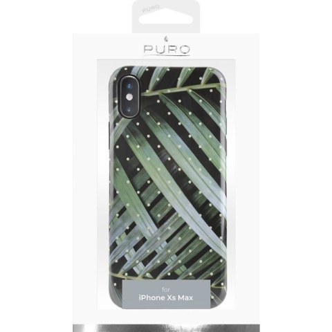 Etui na telefon iPhone XS Max PURO Glam Tropical Leaves zielony